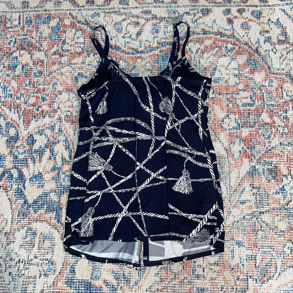 Miraclesuit Thoroughbred Love Knot Tankini Top in Midnight Blue SZ 8 EUC - Picture 4 of 6